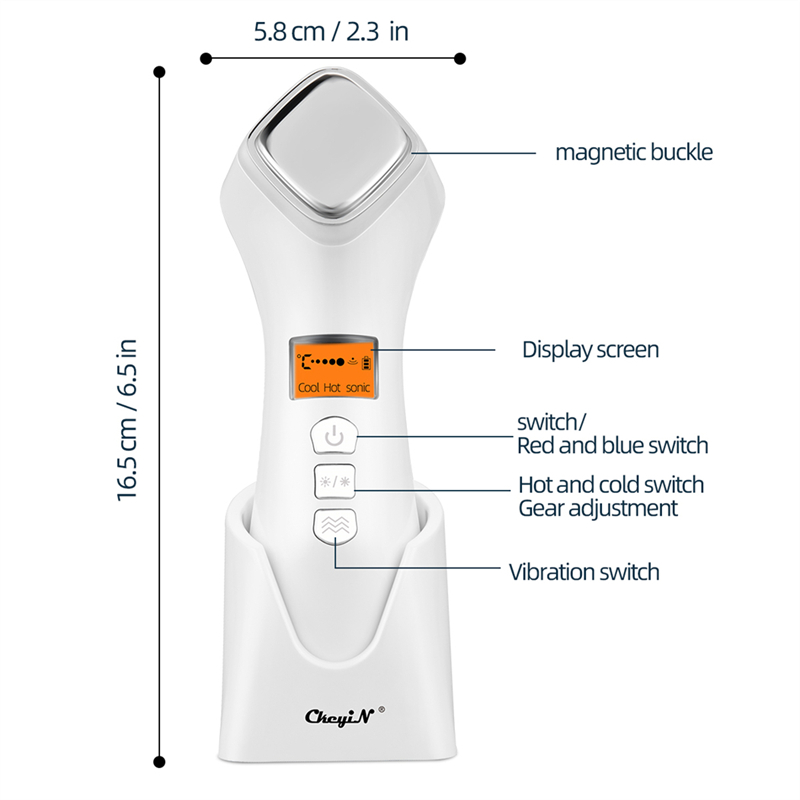 Face Massager LED Photon Skin Rejuvenation Beauty Devices Deep Cleansing Facial Lift Eyes Care Wrinkle Remove Tool Hot Cool Facial Massager Sonic Vibration Skin Care Beauty Device