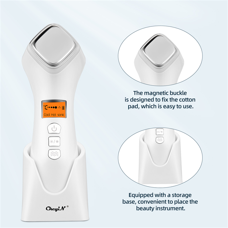 Face Massager LED Photon Skin Rejuvenation Beauty Devices Deep Cleansing Facial Lift Eyes Care Wrinkle Remove Tool Hot Cool Facial Massager Sonic Vibration Skin Care Beauty Device