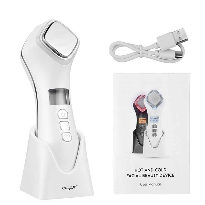 Face Massager LED Photon Skin Rejuvenation Beauty Devices Deep Cleansing Facial Lift Eyes Care Wrinkle Remove Tool Hot Cool Facial Massager Sonic Vibration Skin Care Beauty Device