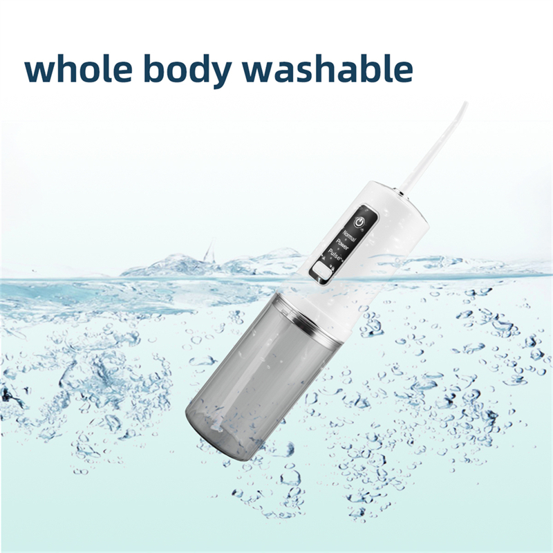Portable 3 Modes Dental Water Flosser Electric Smart Pulse Irrigator Jet Dental Water Floss Tip Washable Teeth Whitening Cleaner Waterproof Tooth Flushing Device High-frequency Pulse Tooth Care Tool