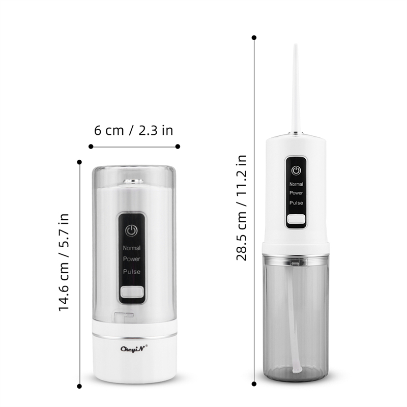 Portable 3 Modes Dental Water Flosser Electric Smart Pulse Irrigator Jet Dental Water Floss Tip Washable Teeth Whitening Cleaner Waterproof Tooth Flushing Device High-frequency Pulse Tooth Care Tool