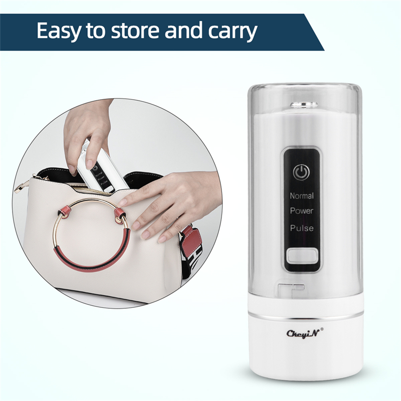 Portable 3 Modes Dental Water Flosser Electric Smart Pulse Irrigator Jet Dental Water Floss Tip Washable Teeth Whitening Cleaner Waterproof Tooth Flushing Device High-frequency Pulse Tooth Care Tool