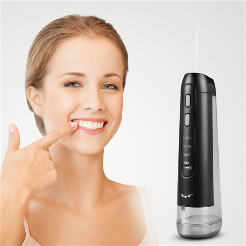 Professional Oral Irrigator with 300ml Water Tank Portable Electric USB Rechargeable  Tooth Cleaner Tooth Whitening Water Oral Dental Floss Dental Irrigator for Home Travel
