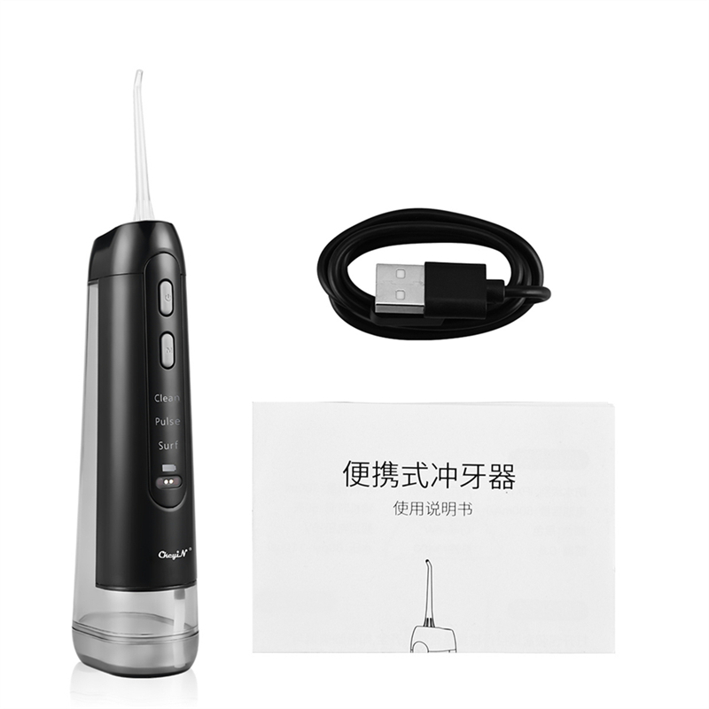 Professional Oral Irrigator with 300ml Water Tank Portable Electric USB Rechargeable  Tooth Cleaner Tooth Whitening Water Oral Dental Floss Dental Irrigator for Home Travel