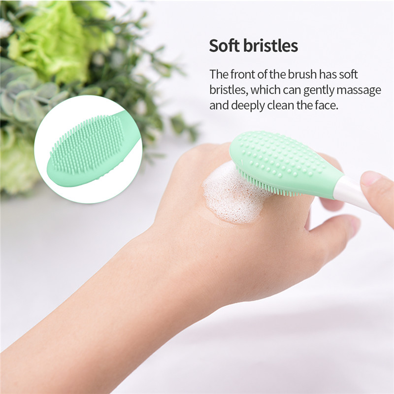 3pcs/set Double Side Silicone Cleansing Brushes Facial Mask Massage Brush Clean Pores Beauty Skin Care Tool Random Color