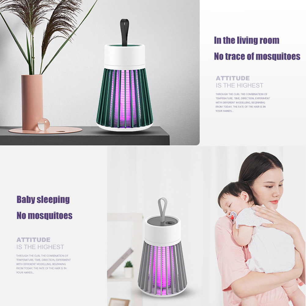USB Pest Control Lamp LED Insect Light Mosquito Killer Lamp Bedroom Flying Bug Luring Purple Mosquito Trap UV Repellent Mute Portable USB Recharge Electric Indoor Insect Killers for Home