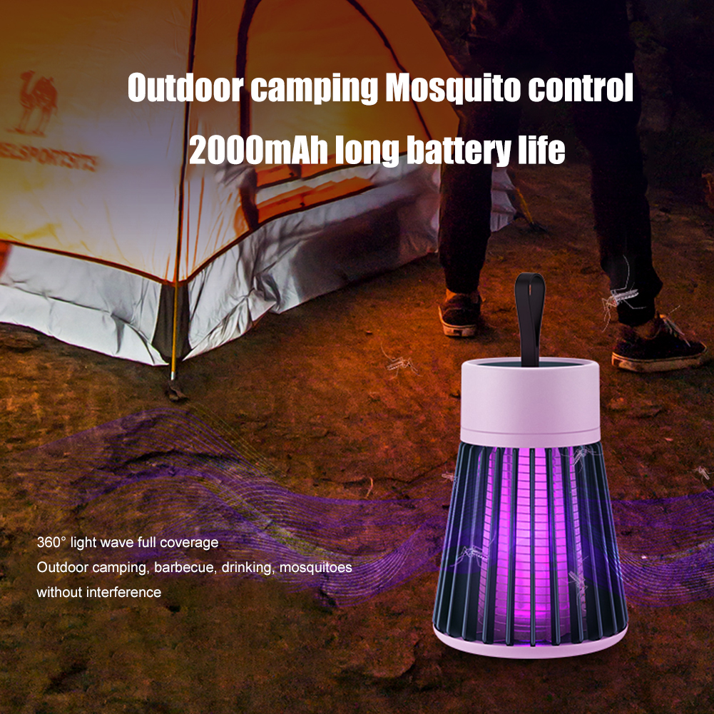 USB Pest Control Lamp LED Insect Light Mosquito Killer Lamp Bedroom Flying Bug Luring Purple Mosquito Trap UV Repellent Mute Portable USB Recharge Electric Indoor Insect Killers for Home