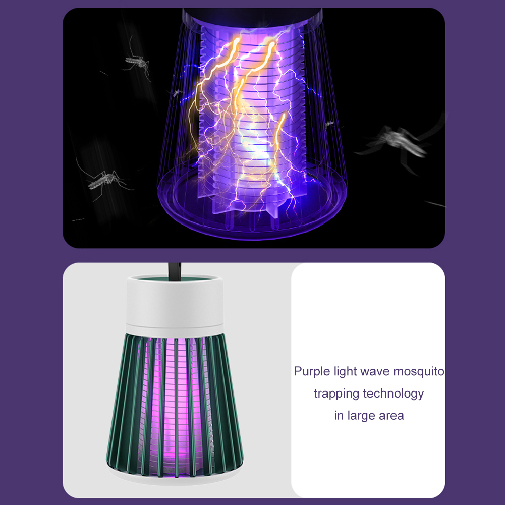 USB Pest Control Lamp LED Insect Light Mosquito Killer Lamp Bedroom Flying Bug Luring Purple Mosquito Trap UV Repellent Mute Portable USB Recharge Electric Indoor Insect Killers for Home