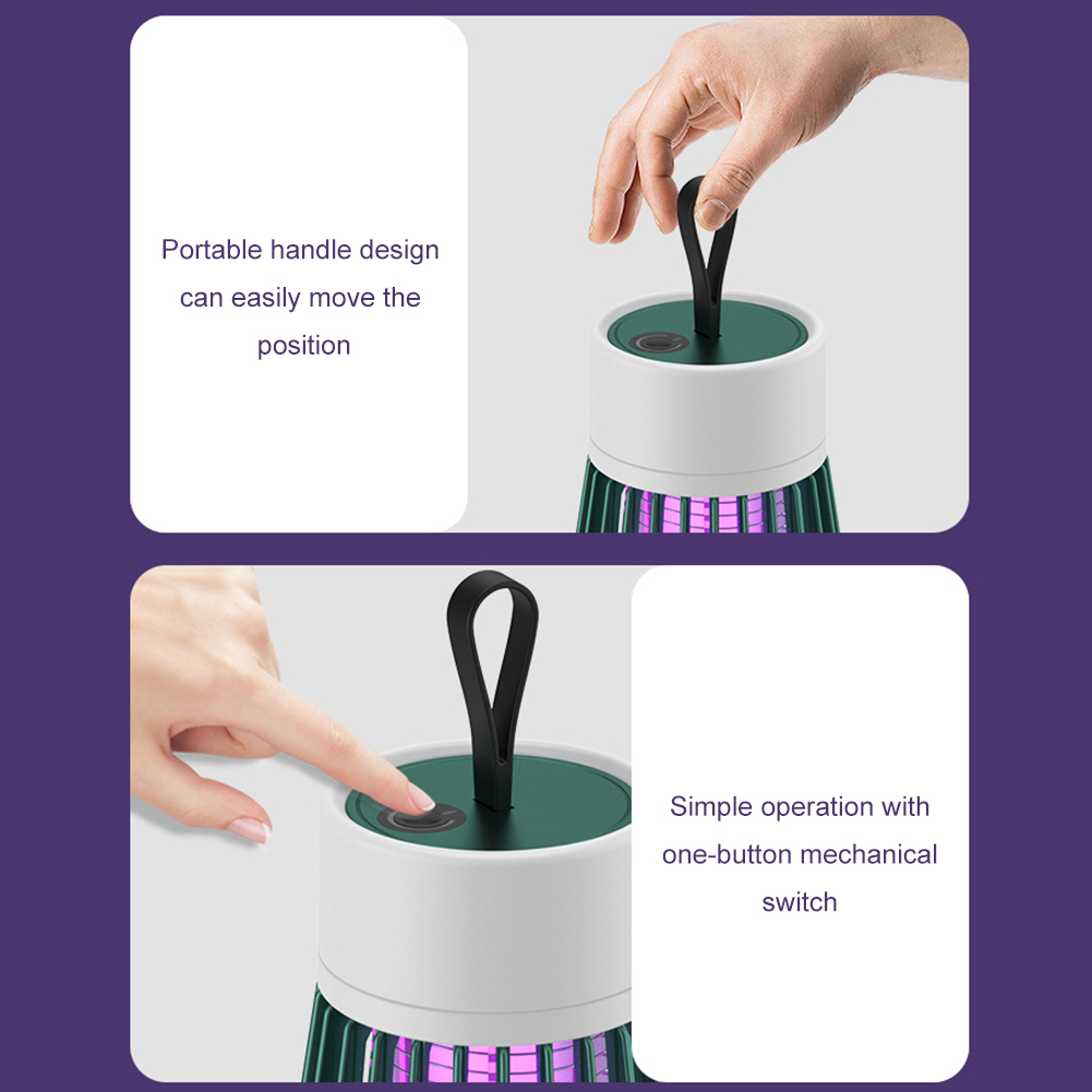 USB Pest Control Lamp LED Insect Light Mosquito Killer Lamp Bedroom Flying Bug Luring Purple Mosquito Trap UV Repellent Mute Portable USB Recharge Electric Indoor Insect Killers for Home