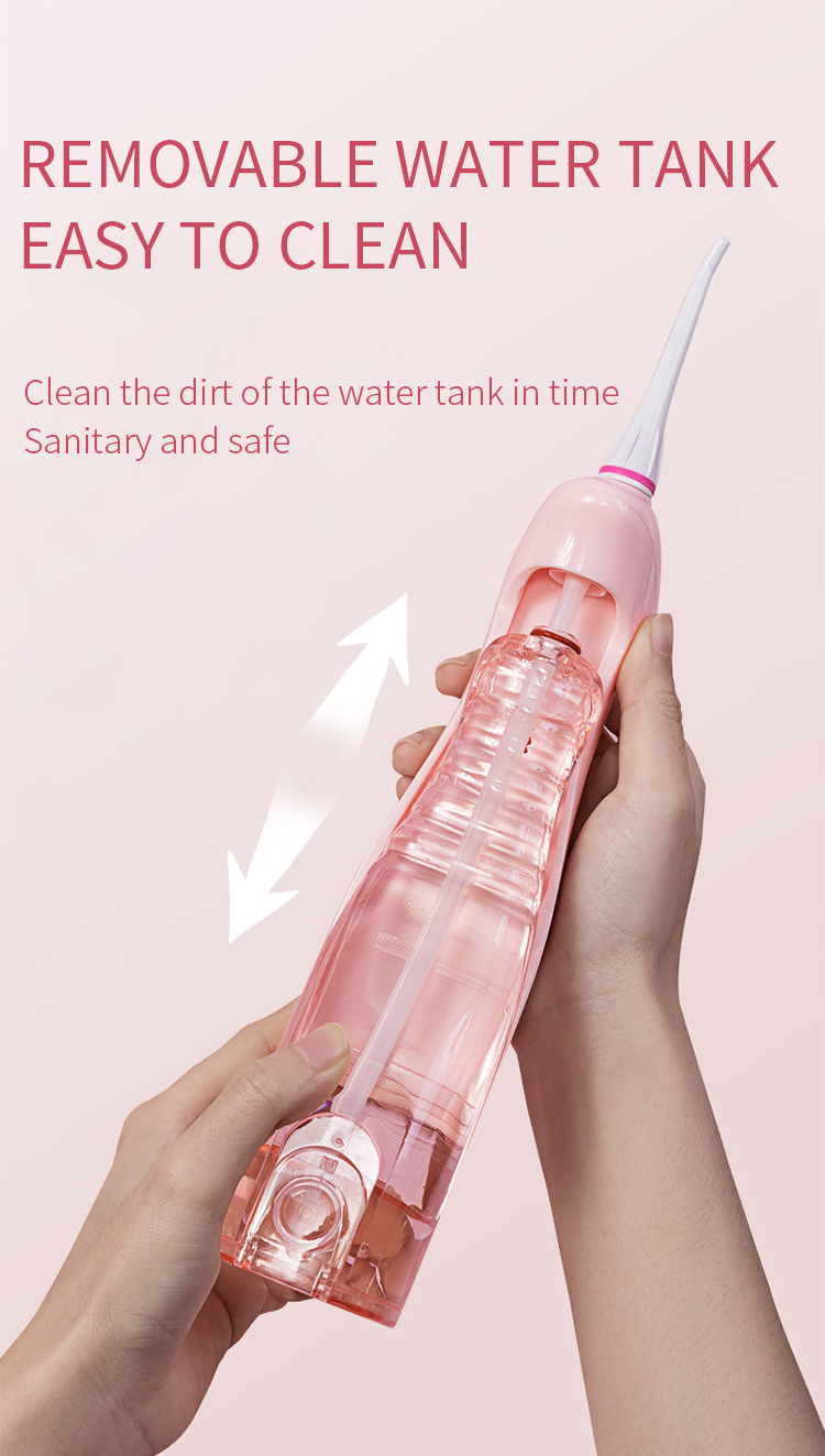 Electric Oral Irrigator 3 Modes With 4 Nozzles Large Water Tank USB Rechargeable Dental Water Flosser Family Travel Use Waterproof Water Jet Floss Teeth Cleaner IPX7 Waterproof