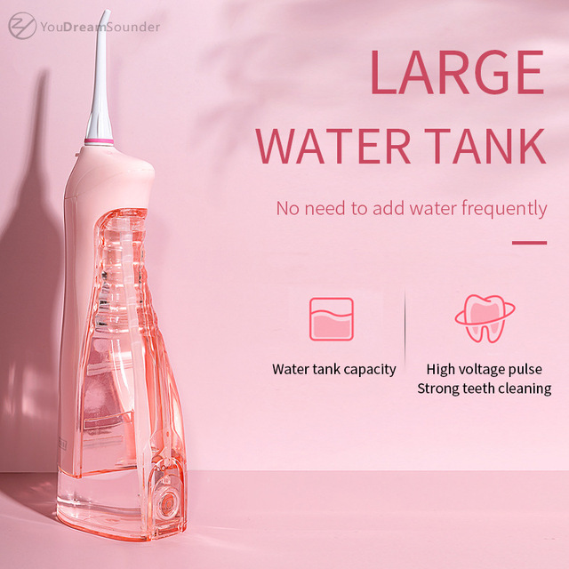 Electric Oral Irrigator 3 Modes With 4 Nozzles Large Water Tank USB Rechargeable Dental Water Flosser Family Travel Use Waterproof Water Jet Floss Teeth Cleaner IPX7 Waterproof