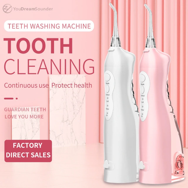 Electric Oral Irrigator 3 Modes With 4 Nozzles Large Water Tank USB Rechargeable Dental Water Flosser Family Travel Use Waterproof Water Jet Floss Teeth Cleaner IPX7 Waterproof