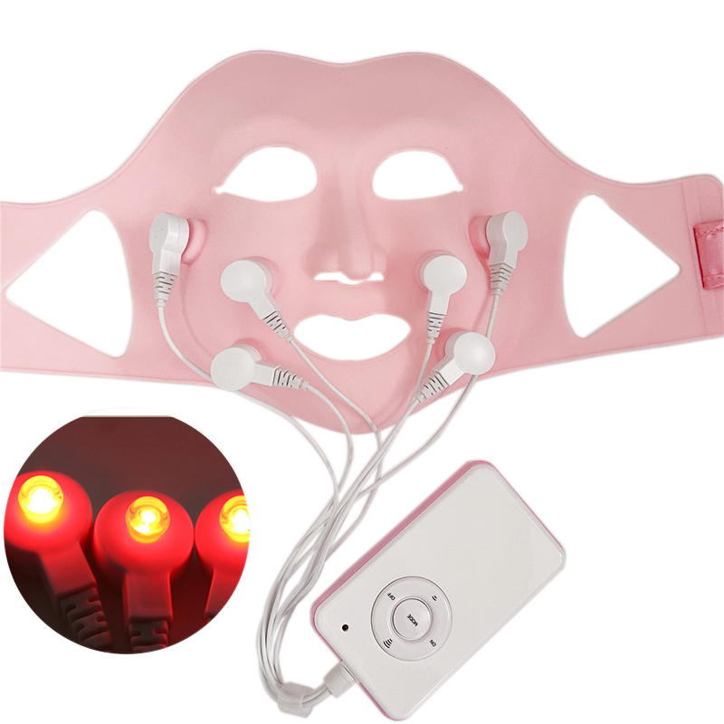 Silicone 3D Facial Mask Electric LED Vibration Beauty Massager Skin Care Rejuvenation Anti-wrinkle Acne Removal Face Beauty Spa