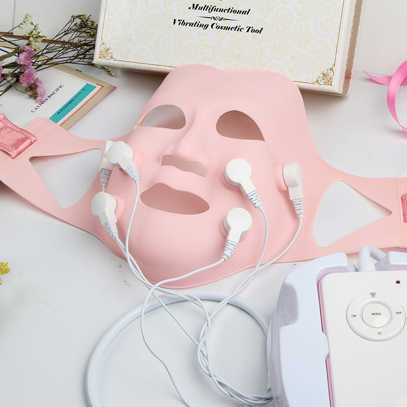 Silicone 3D Facial Mask Electric LED Vibration Beauty Massager Skin Care Rejuvenation Anti-wrinkle Acne Removal Face Beauty Spa