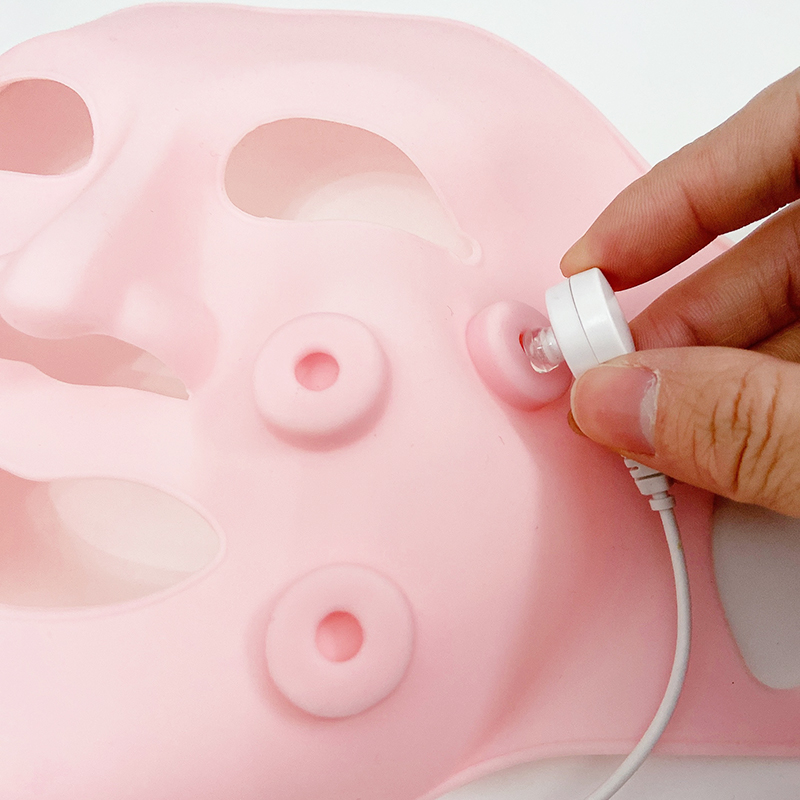 Silicone 3D Facial Mask Electric LED Vibration Beauty Massager Skin Care Rejuvenation Anti-wrinkle Acne Removal Face Beauty Spa