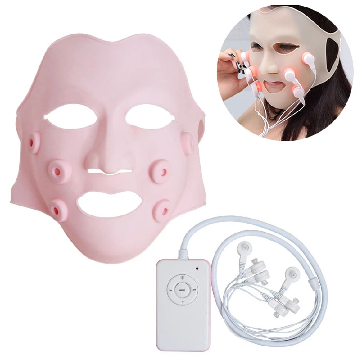 Silicone 3D Facial Mask Electric LED Vibration Beauty Massager Skin Care Rejuvenation Anti-wrinkle Acne Removal Face Beauty Spa
