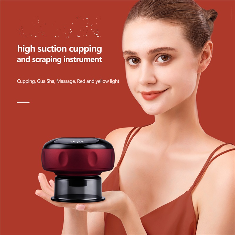 Intelligent Vacuum Cupping Scraping Instrument Electric Heating Meridian Scraping Dredging Massage Relaxation Device Hot Compress Pain Relief USB Wireless Vacuum Breathing Cupping Gua Sha Massager