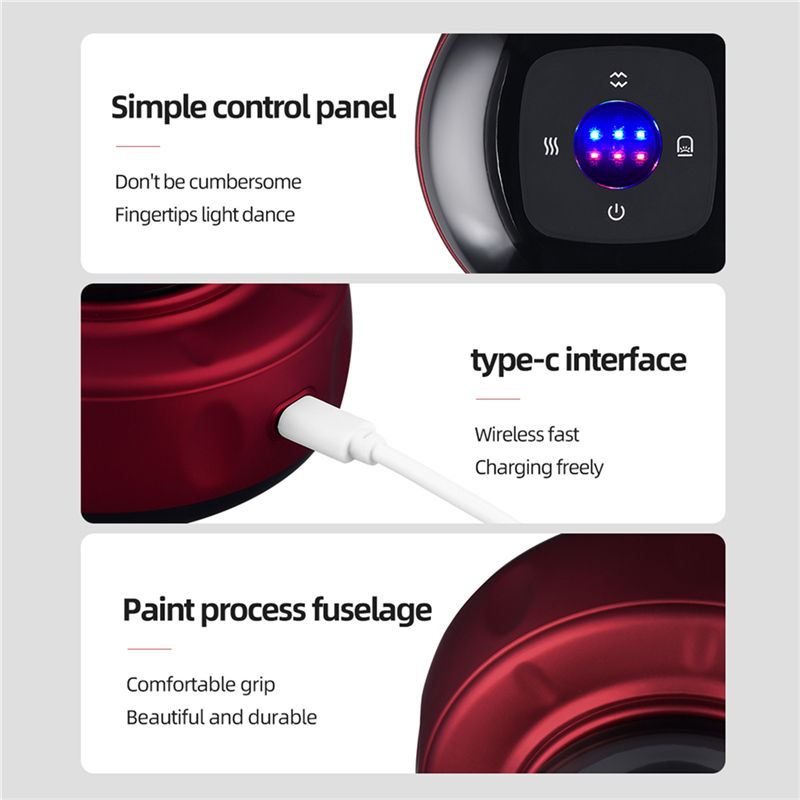 Intelligent Vacuum Cupping Scraping Instrument Electric Heating Meridian Scraping Dredging Massage Relaxation Device Hot Compress Pain Relief USB Wireless Vacuum Breathing Cupping Gua Sha Massager