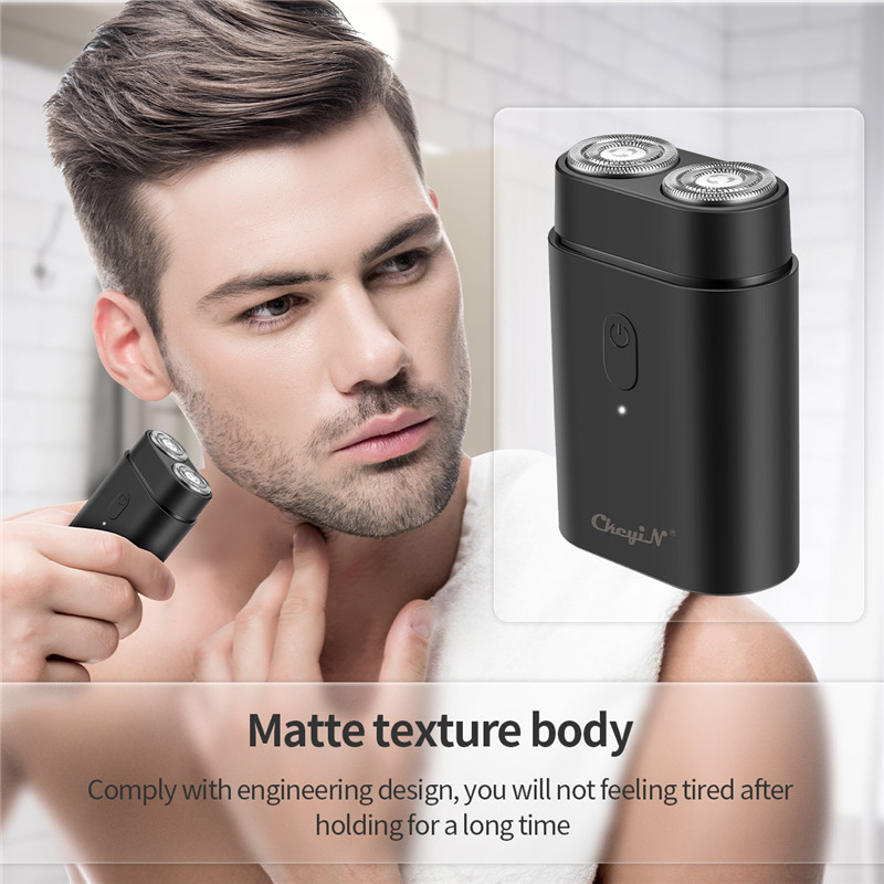 Mini Electric Shaver Double-headed Razor For Men USB Rechargeable Floating Cutter Head Beard Trimmer Man's Twin Blade Beard Hair Trimmer Face Care