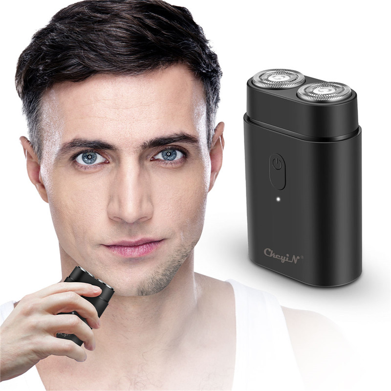 Mini Electric Shaver Double-headed Razor For Men USB Rechargeable Floating Cutter Head Beard Trimmer Man's Twin Blade Beard Hair Trimmer Face Care