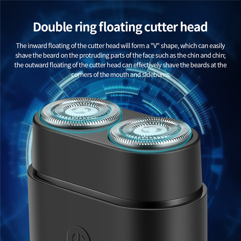 Mini Electric Shaver Double-headed Razor For Men USB Rechargeable Floating Cutter Head Beard Trimmer Man's Twin Blade Beard Hair Trimmer Face Care
