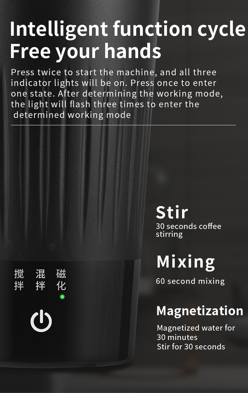Automatic Mixing Coffee Cup Electric Portable Coffee Cup USB Charging Magnetic Cup Outdoor Farewell Hand Shake Premium Travel Coffee Mug Stainless Steel Thermos Vacuum Water Bottle Tea Mug