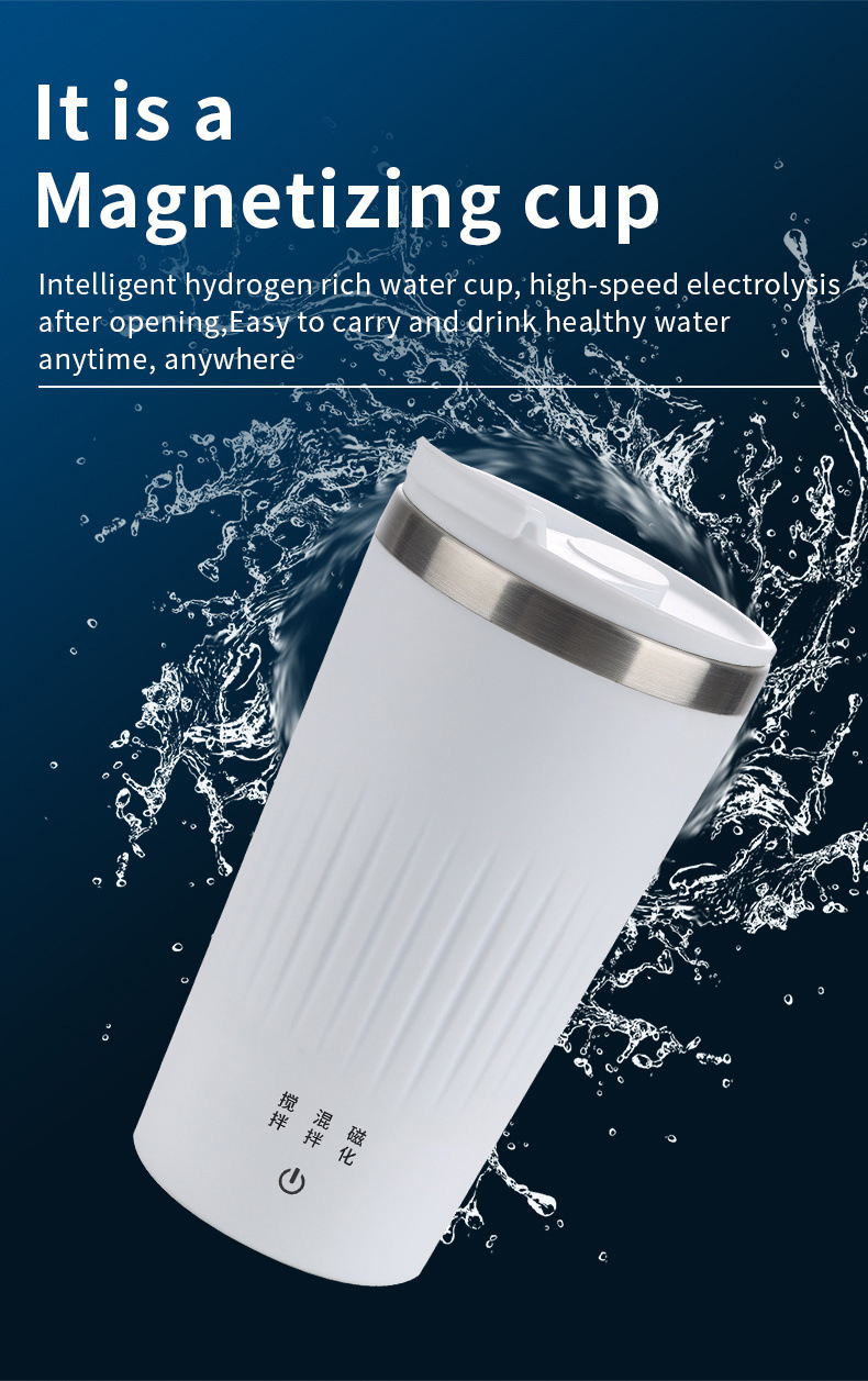 Automatic Mixing Coffee Cup Electric Portable Coffee Cup USB Charging Magnetic Cup Outdoor Farewell Hand Shake Premium Travel Coffee Mug Stainless Steel Thermos Vacuum Water Bottle Tea Mug