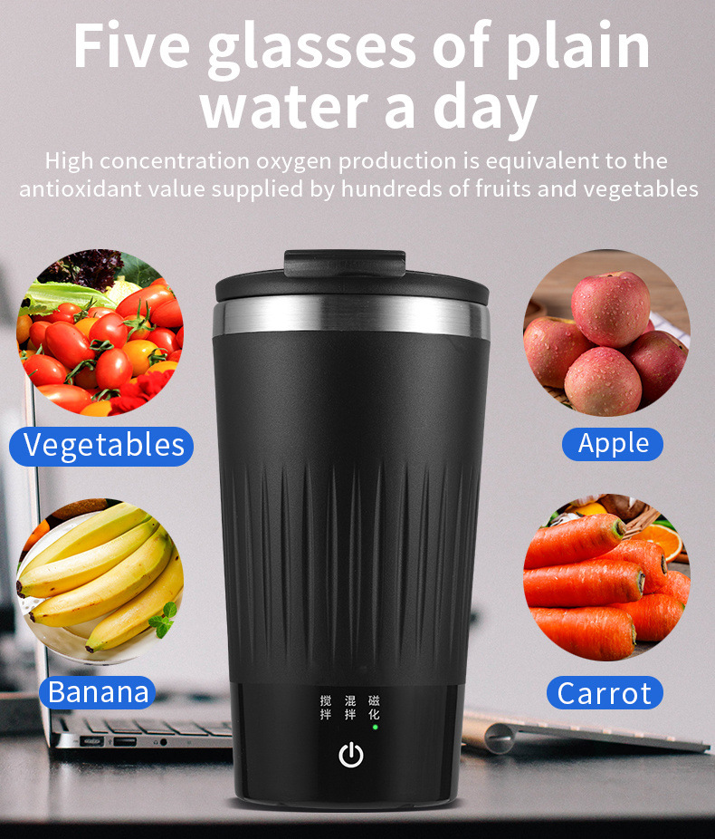 Automatic Mixing Coffee Cup Electric Portable Coffee Cup USB Charging Magnetic Cup Outdoor Farewell Hand Shake Premium Travel Coffee Mug Stainless Steel Thermos Vacuum Water Bottle Tea Mug