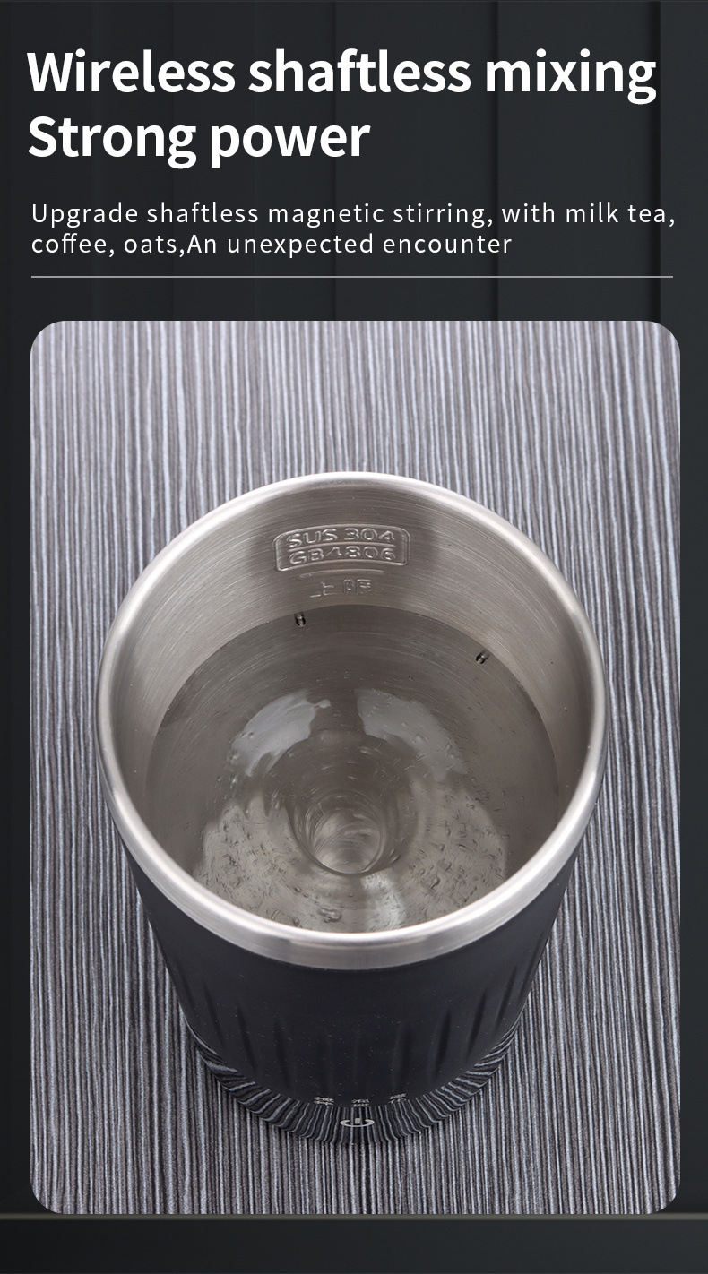 Automatic Mixing Coffee Cup Electric Portable Coffee Cup USB Charging Magnetic Cup Outdoor Farewell Hand Shake Premium Travel Coffee Mug Stainless Steel Thermos Vacuum Water Bottle Tea Mug