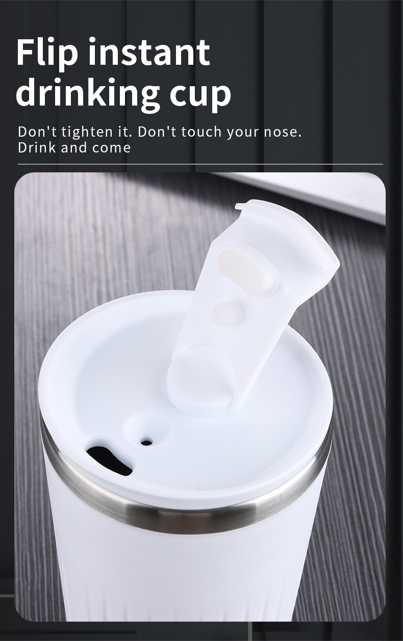 Automatic Mixing Coffee Cup Electric Portable Coffee Cup USB Charging Magnetic Cup Outdoor Farewell Hand Shake Premium Travel Coffee Mug Stainless Steel Thermos Vacuum Water Bottle Tea Mug