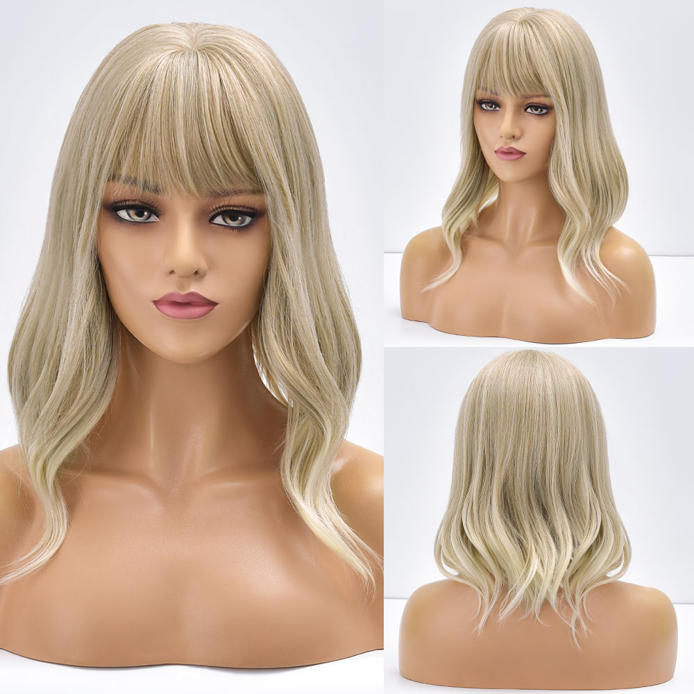 Purple Ombre Short Bob Body Wave Synthetic Wigs For Women Natural Synthetic White Cosplay Synthetic Natural Hair Lolita Pelicula