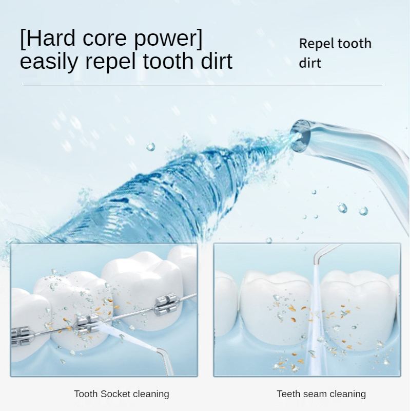 New Arrival Portable High-frequency Pulse Water Flosser Electric Spray Cleaning Oral Irrigator 3 Modes Cordless USB Rechargeable Teeth Cleaner  Dental Water Flosser Jet 220ML Water Tank with 4 Nozzles