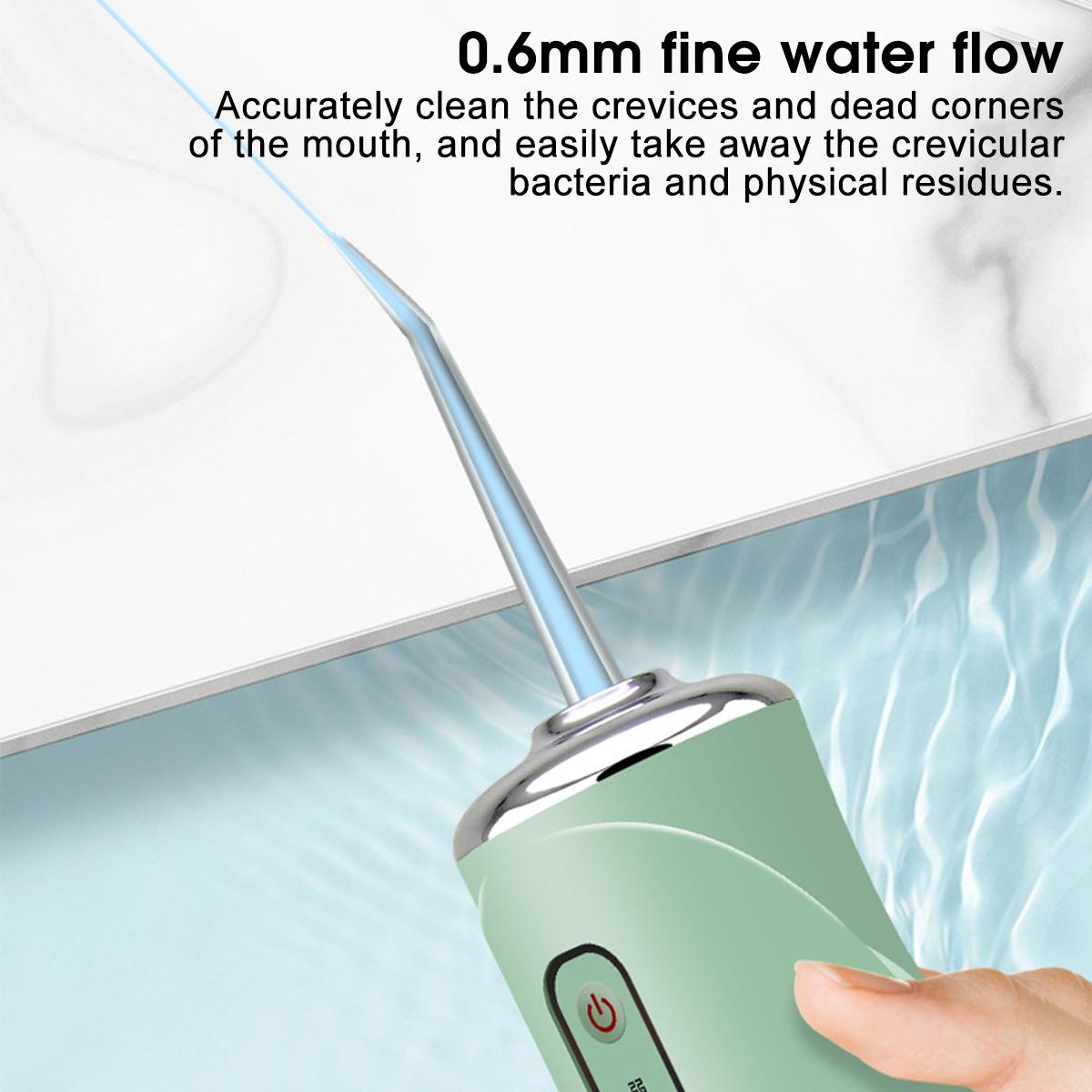 Mini Portable High-frequency Pulse Water Flosser Electric Spray Cleaning Oral Irrigator 3 Modes Cordless USB Rechargeable Teeth Cleaner  Dental Water Flosser Jet 220ML Water Tank with 4 Nozzles