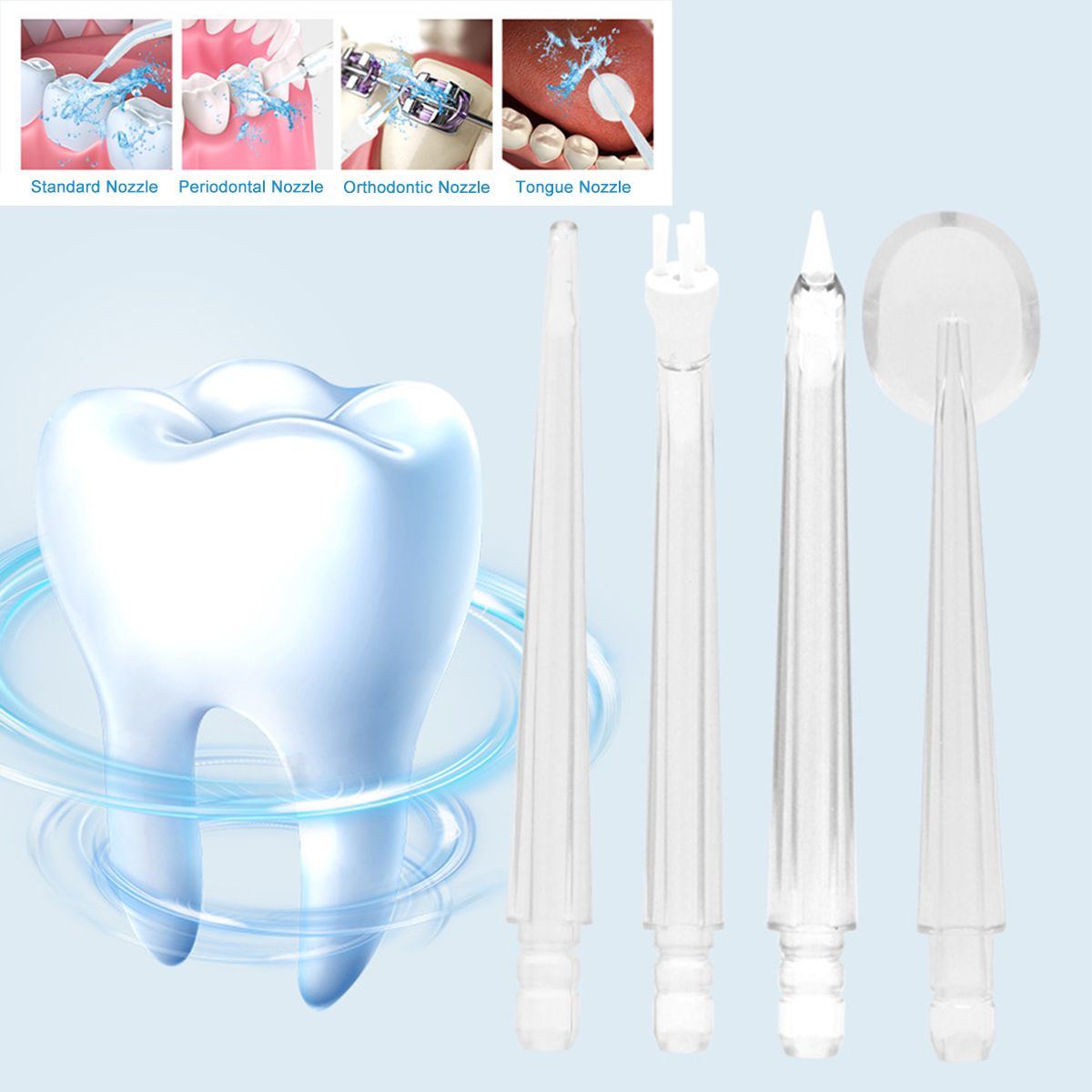 Mini Portable High-frequency Pulse Water Flosser Electric Spray Cleaning Oral Irrigator 3 Modes Cordless USB Rechargeable Teeth Cleaner  Dental Water Flosser Jet 220ML Water Tank with 4 Nozzles