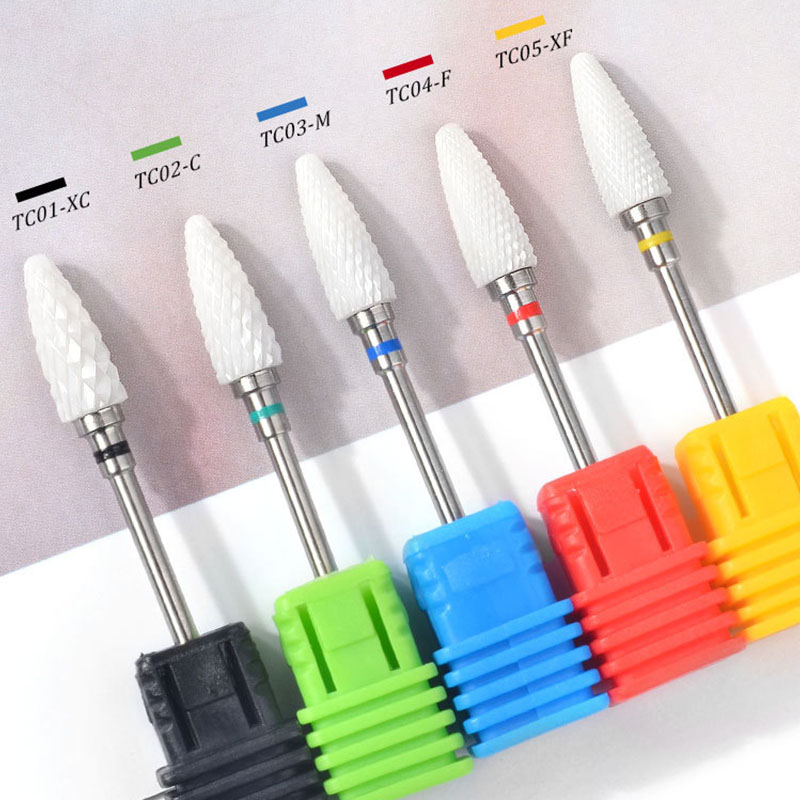 3 pcs/lot  Ceramic Corn Milling Cutter For Removing Gel Varnish Nail Drill Bit For Nail Design Nails Accessories Tools