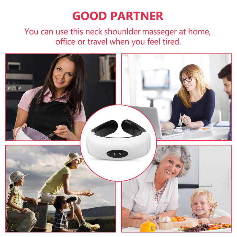 Electric Neck Shoulder Massager with 6 modes Heating Pulse Back Massage Pain Relief Cervical Vertebra Relaxation Health Care Machine