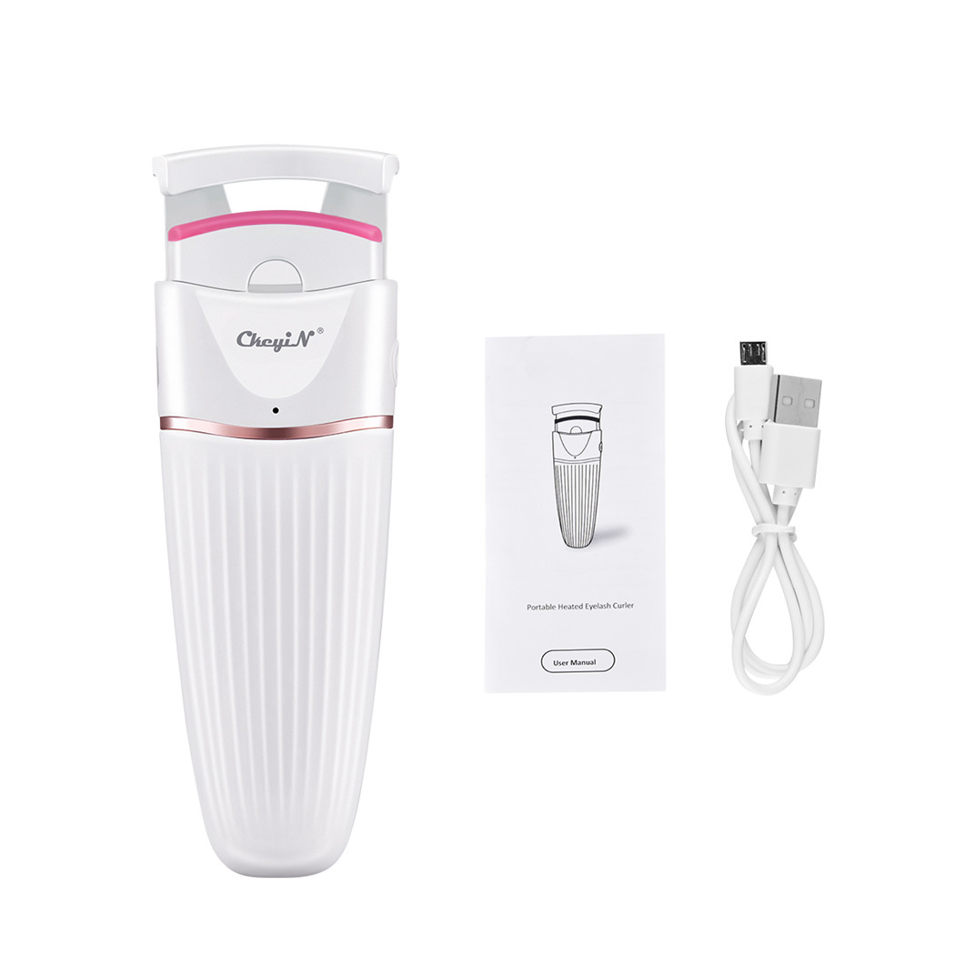 Heated Eyelash Curler Silicone Safe Electric Lash Curler Long Lasting Natural Eyelash Shaper 40s Fast Heating Makeup Tool
