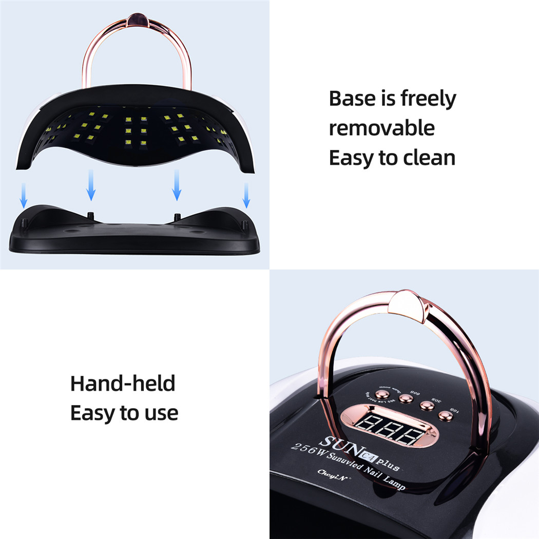 256W UV LED Nail Lamp Automatic UV Sensor Quick Nail Dryer 57 Lamp Beads Home Gel Manicure Nail Art Device with 4 Timers