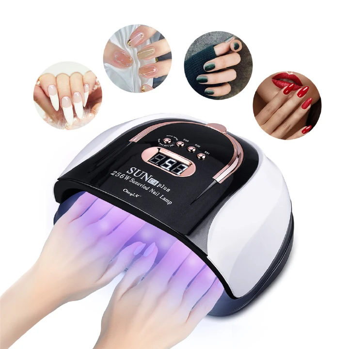 256W UV LED Nail Lamp Automatic UV Sensor Quick Nail Dryer 57 Lamp Beads Home Gel Manicure Nail Art Device with 4 Timers
