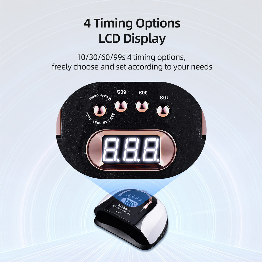 256W UV LED Nail Lamp Automatic UV Sensor Quick Nail Dryer 57 Lamp Beads Home Gel Manicure Nail Art Device with 4 Timers