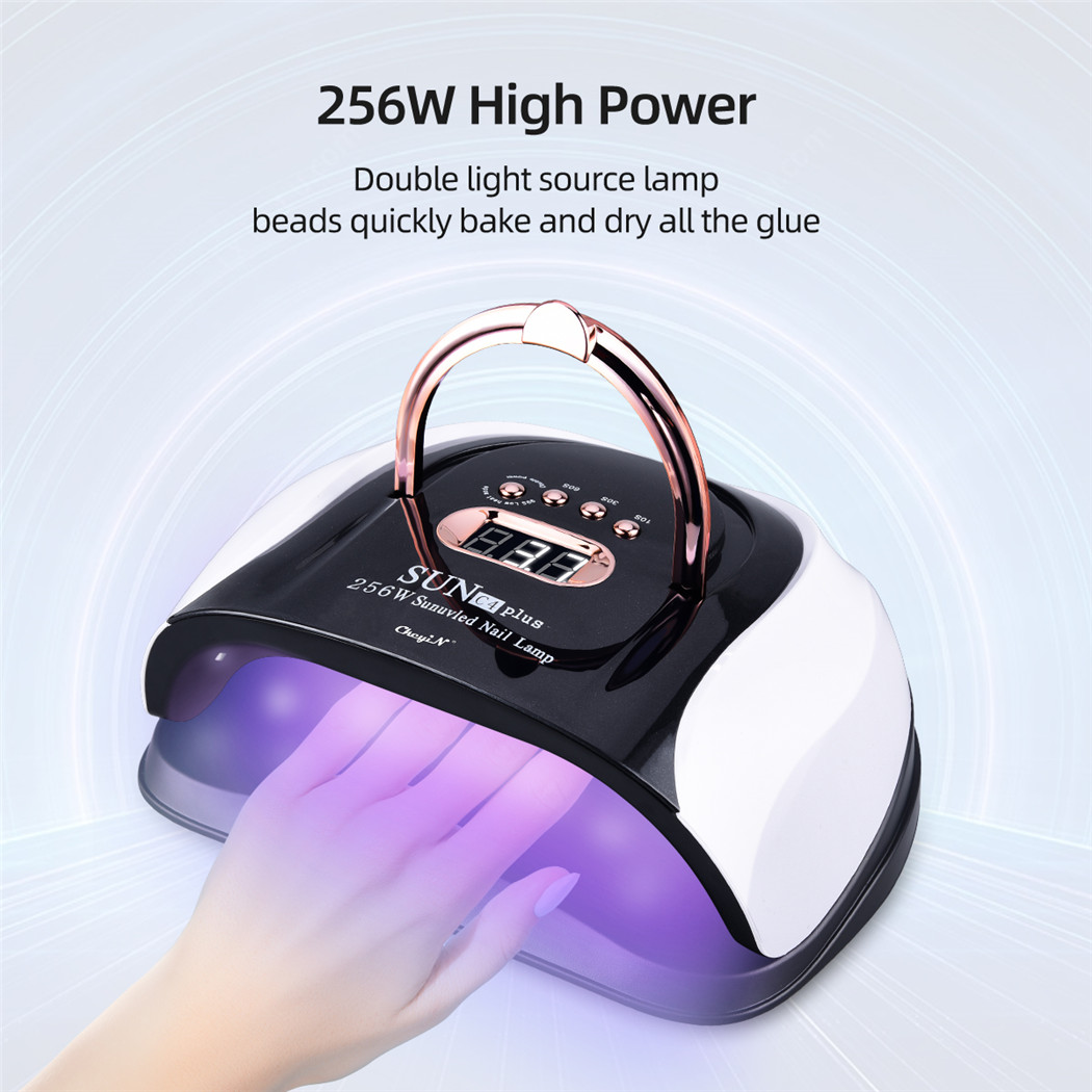256W UV LED Nail Lamp Automatic UV Sensor Quick Nail Dryer 57 Lamp Beads Home Gel Manicure Nail Art Device with 4 Timers