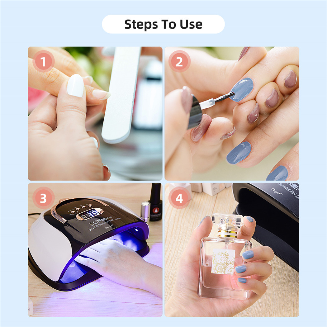 256W UV LED Nail Lamp Automatic UV Sensor Quick Nail Dryer 57 Lamp Beads Home Gel Manicure Nail Art Device with 4 Timers