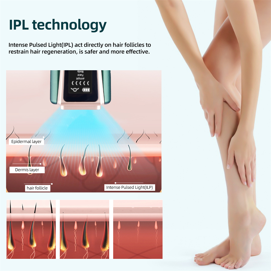 IPL Epilator LCD Laser Hair Removal Painless Permanent Photoepilation for Men Women Trimmer Electric Depilador