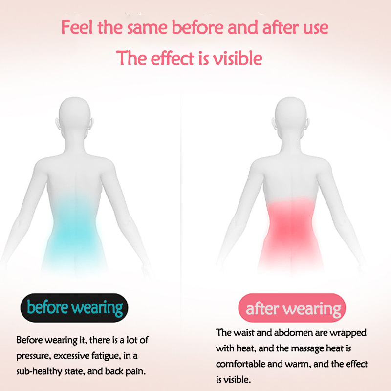 Relieve Menstrual Pain Abdominal Heating Massage Warm Palace Belt Electric Heating Uterus Acupoints Vibrating Massage the Waist With 3 Modes Rechargeable Massager For Women