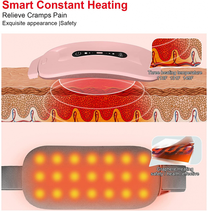 Waist Massager Electric Heating Pad Relief Back Or Waist Pain Belt Dysmenorrhea Relief Abdominal Heating Pad