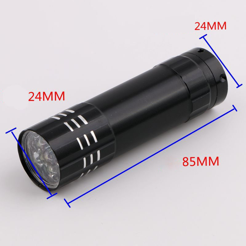 Mini 9 LED Lights Flashlight UV Lamp New Portable Nail Gel Mask Quick Drying Manicure Tool Nail Dryer Money detection Machine