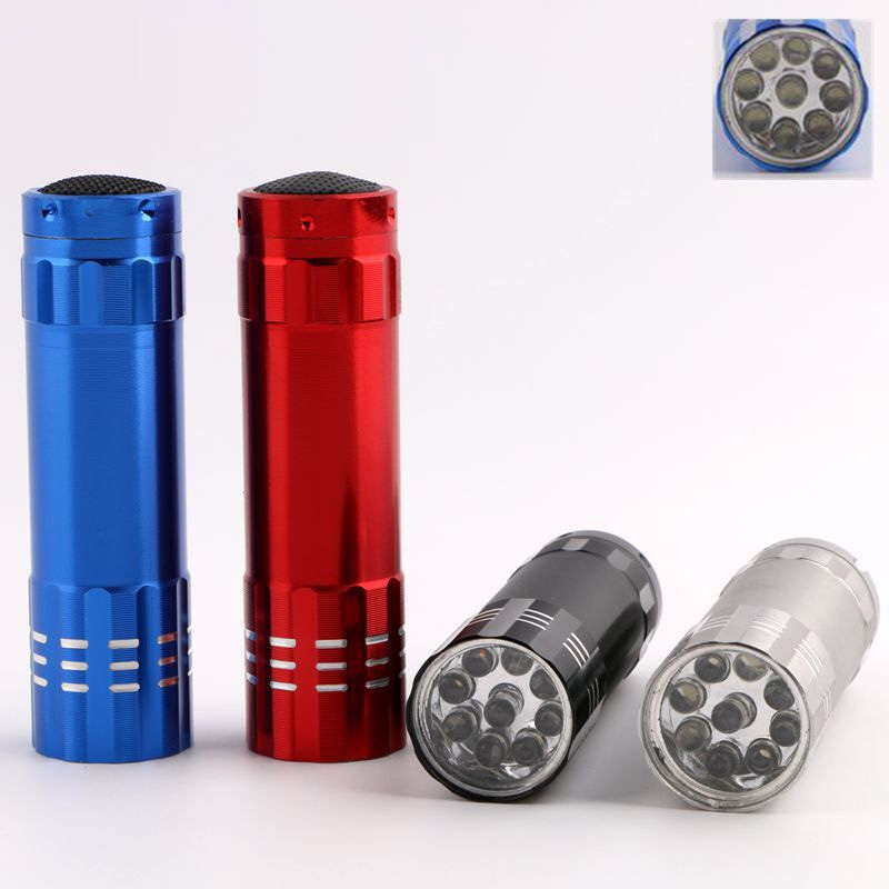 Mini 9 LED Lights Flashlight UV Lamp New Portable Nail Gel Mask Quick Drying Manicure Tool Nail Dryer Money detection Machine