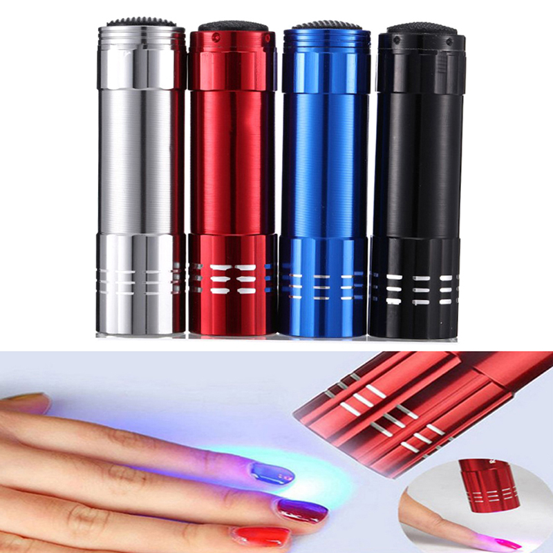Mini 9 LED Lights Flashlight UV Lamp New Portable Nail Gel Mask Quick Drying Manicure Tool Nail Dryer Money detection Machine