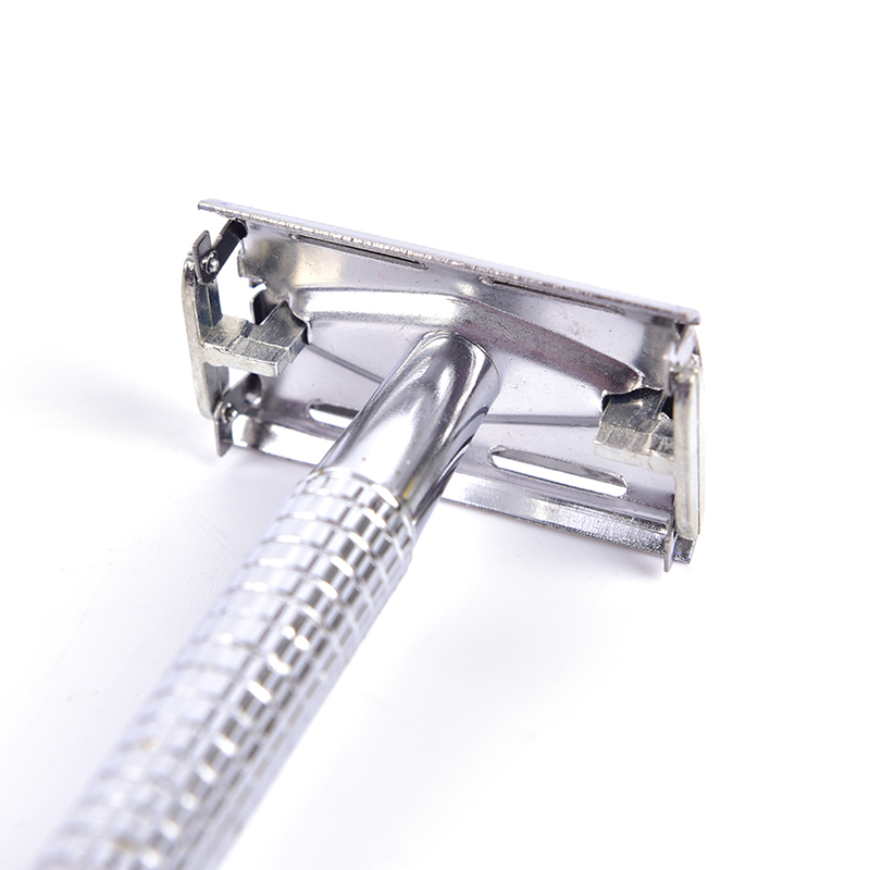 New Arrival Men's Traditional Double Edge Chrome Wet Shaving Safety Handheld Manual Razor 1 Blade Included With Travel Case Care Hair Beard