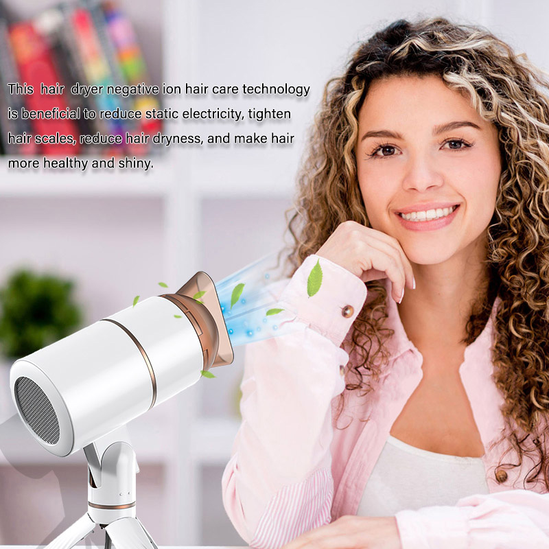 Professional Hair Dryer Strong Wind Hot and Cold Air Wind Electric Foldable Negative Ionic Hammer Blower Dry Lazy Hairdryer salon Three-speed Desktop Hands Free Hair Dryer